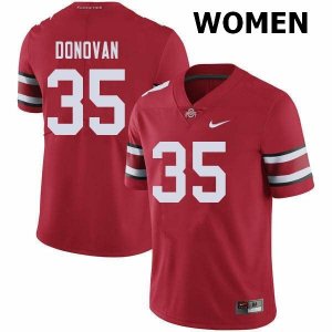 NCAA Ohio State Buckeyes Women's #35 Luke Donovan Red Nike Football College Jersey ENL5745DQ